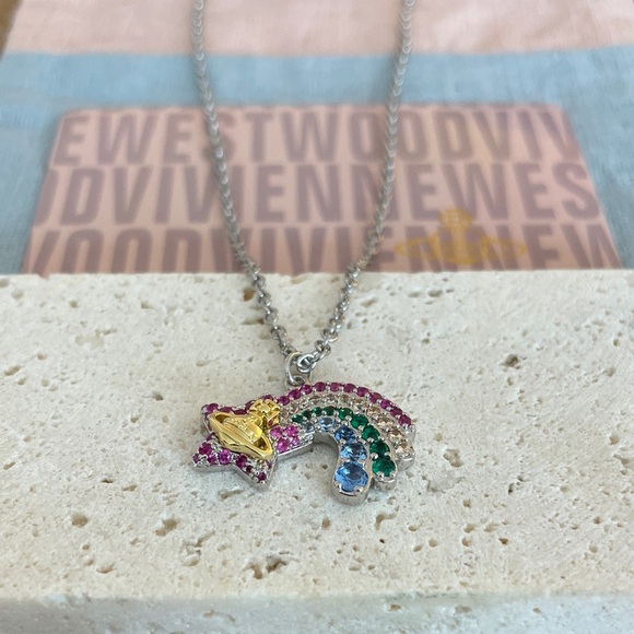 Vivienne Westwood Silver Rainbow Necklace - Picture 2 of 6